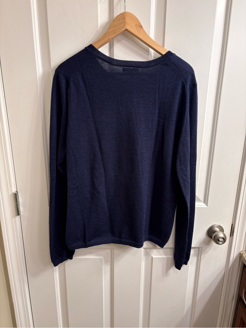 TALL Navy Button-Up Wool Blend Cardigan Sweater XL Tall - Picture 8 of 11